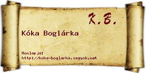 Kóka Boglárka névjegykártya